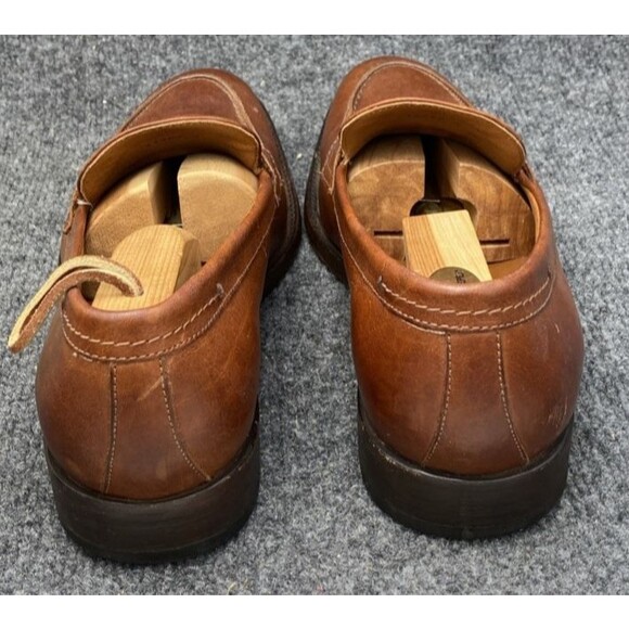 Frye Mens 10 D Cognac Tan Leather Penny Loafers Moc Toe Dress Shoes Mexico 4001 main image 7